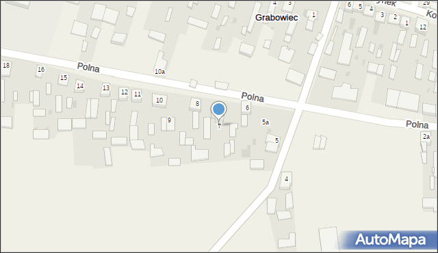 Grabowiec, Polna, 7, mapa Grabowiec