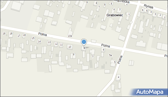 Grabowiec, Polna, 8, mapa Grabowiec