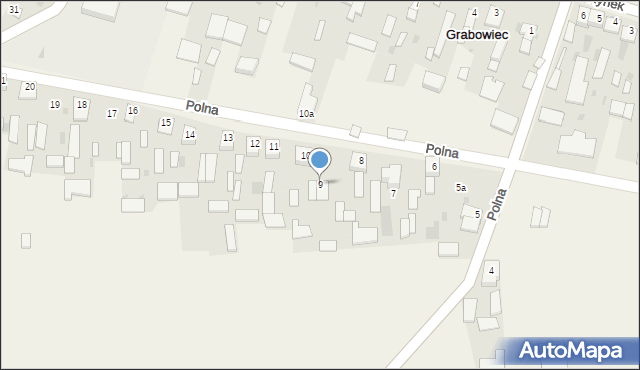 Grabowiec, Polna, 9, mapa Grabowiec