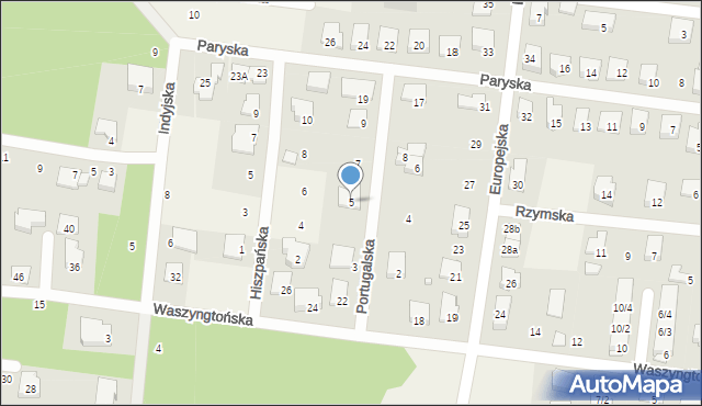 Grabówka, Portugalska, 5, mapa Grabówka