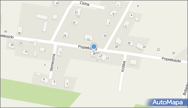 Grabowo, Popiełuszki Jerzego, bł. ks., 15, mapa Grabowo