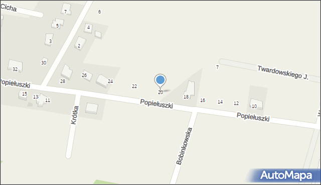 Grabowo, Popiełuszki Jerzego, bł. ks., 20, mapa Grabowo