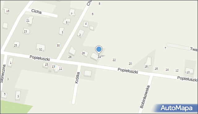 Grabowo, Popiełuszki Jerzego, bł. ks., 24, mapa Grabowo