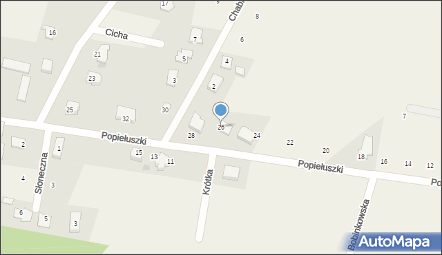 Grabowo, Popiełuszki Jerzego, bł. ks., 26, mapa Grabowo