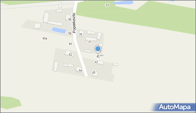 Grabowo, Popiełuszki Jerzego, bł. ks., 41, mapa Grabowo