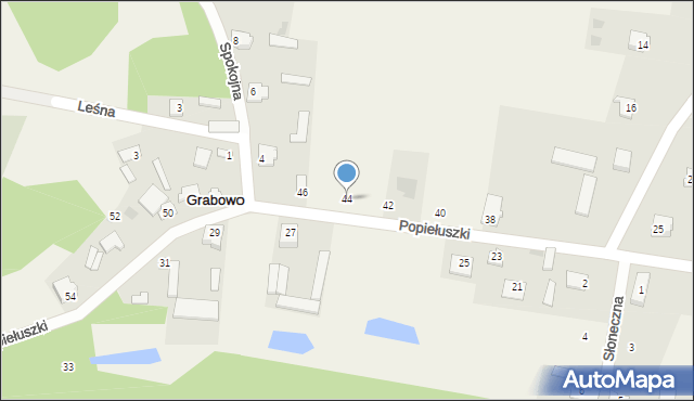 Grabowo, Popiełuszki Jerzego, bł. ks., 44, mapa Grabowo