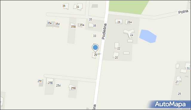 Grądy, Podleśna, 29, mapa Grądy