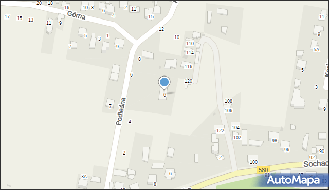 Grądy, Podleśna, 6, mapa Grądy