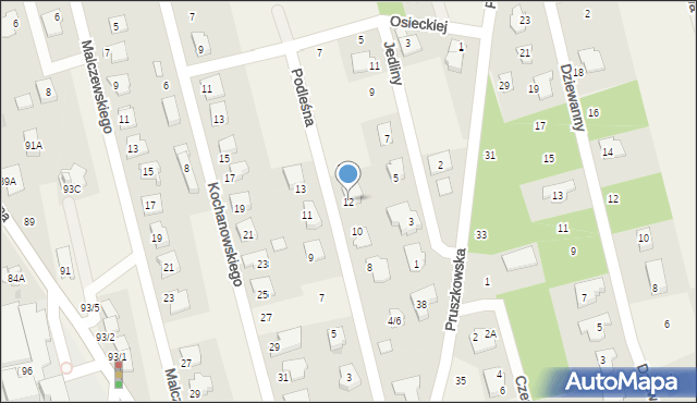 Granica, Podleśna, 12, mapa Granica