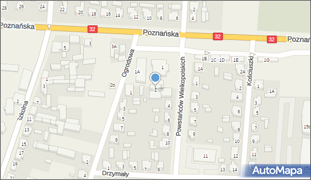 Granowo, Powstańców Wielkopolskich, 2, mapa Granowo