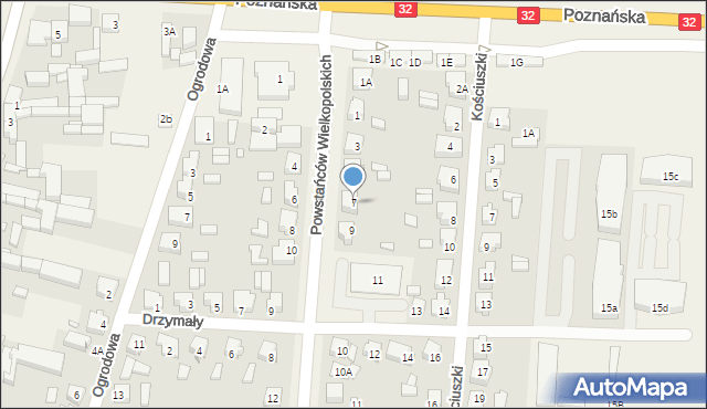 Granowo, Powstańców Wielkopolskich, 7, mapa Granowo