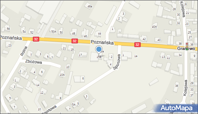 Granowo, Poznańska, 15B, mapa Granowo