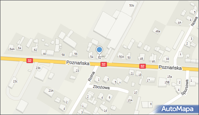 Granowo, Poznańska, 52, mapa Granowo