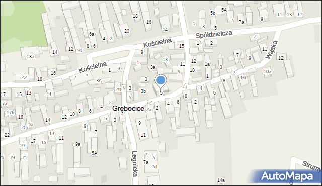 Grębocice, Pocztowa, 5, mapa Grębocice