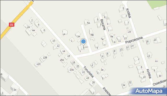 Grębocin, Poprzeczna, 3, mapa Grębocin