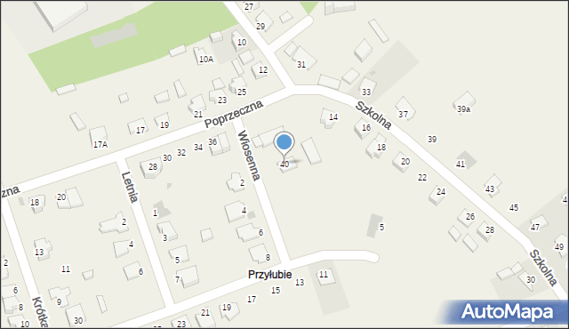 Grębocin, Poprzeczna, 40, mapa Grębocin