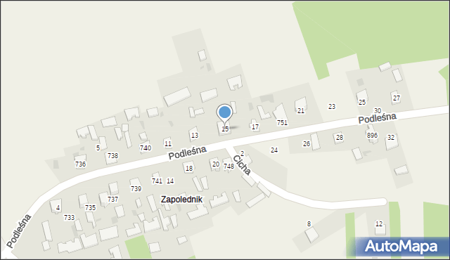 Grębów, Podleśna, 15, mapa Grębów