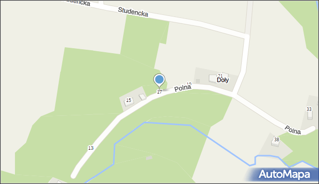 Grębynice, Polna, 17, mapa Grębynice