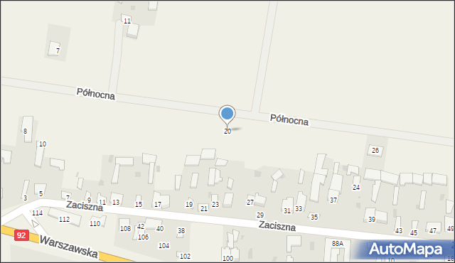 Gręzów, Północna, 20, mapa Gręzów