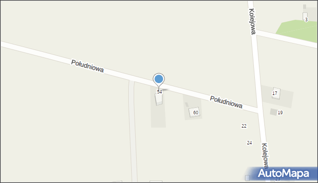 Gręzów, Południowa, 54, mapa Gręzów