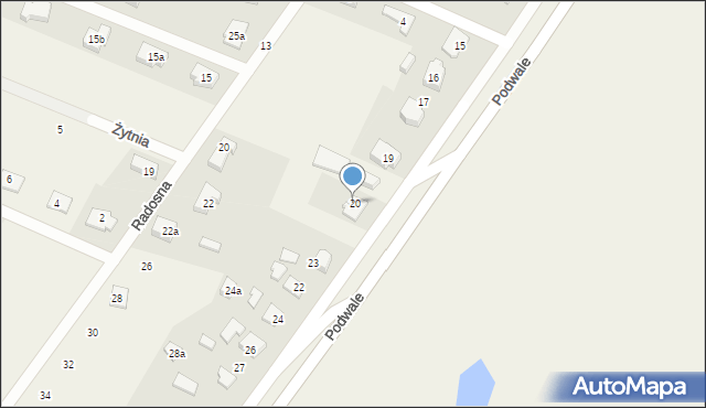 Grobelno, Podwale, 20a, mapa Grobelno