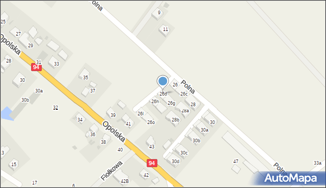 Groblice, Polna, 26d, mapa Groblice