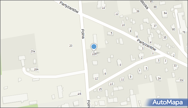 Gródek, Polna, 12A, mapa Gródek