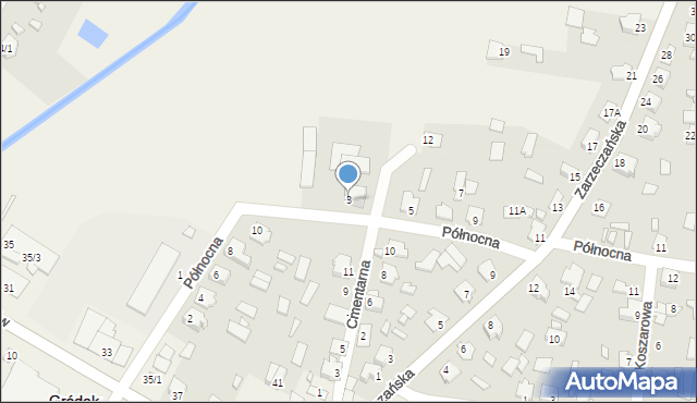 Gródek, Północna, 3, mapa Gródek