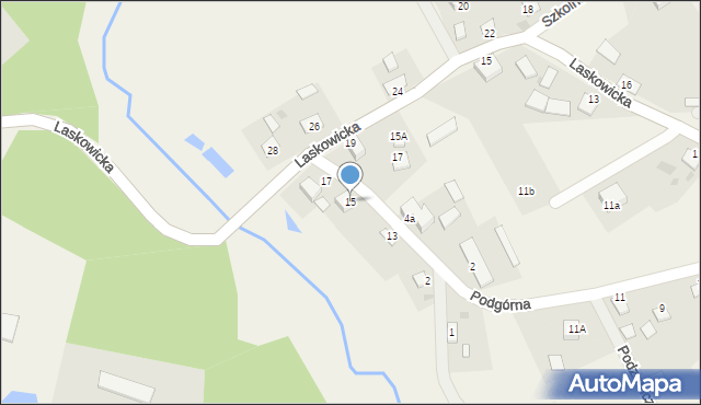 Gródek, Podgórna, 15, mapa Gródek