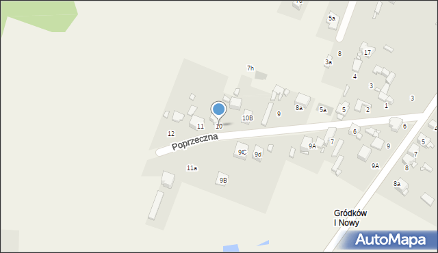 Grodków, Poprzeczna, 10, mapa Grodków