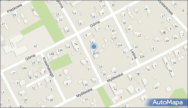 Grodzisk Mazowiecki, Podgórna, 10, mapa Grodzisk Mazowiecki