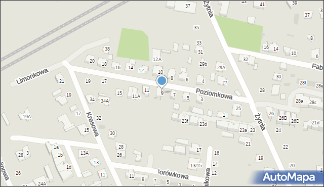 Grodzisk Mazowiecki, Poziomkowa, 9, mapa Grodzisk Mazowiecki