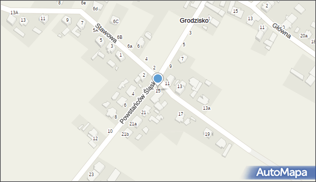 Grodzisko, Powstańców Śląskich, 15, mapa Grodzisko