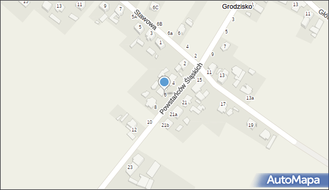 Grodzisko, Powstańców Śląskich, 6, mapa Grodzisko
