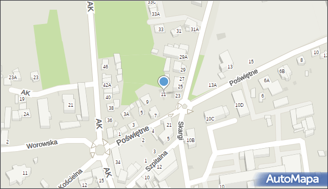 Grójec, Poświętne, 11, mapa Grójec