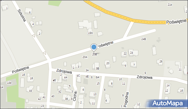 Grójec, Poświętne, 20B, mapa Grójec