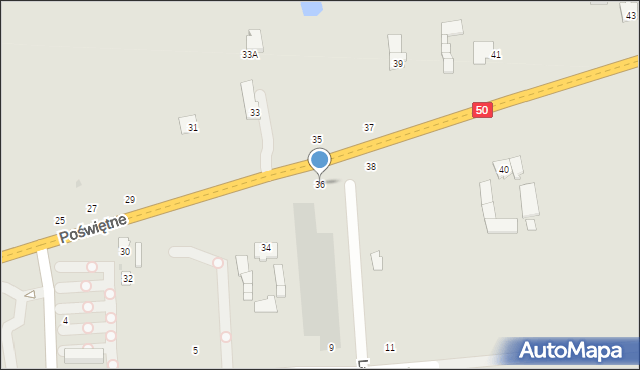 Grójec, Poświętne, 36, mapa Grójec