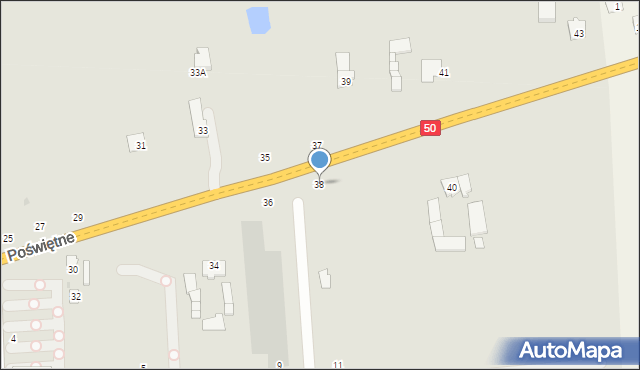 Grójec, Poświętne, 38, mapa Grójec