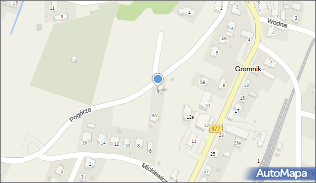 Gromnik, Pogórze, 9, mapa Gromnik