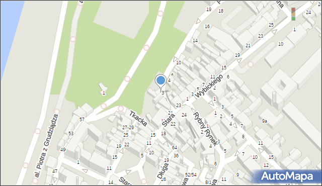 Grudziądz, Podgórna, 5-7, mapa Grudziądza