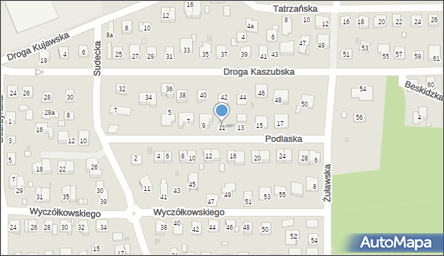 Grudziądz, Podlaska, 11, mapa Grudziądza