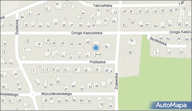 Grudziądz, Podlaska, 17, mapa Grudziądza