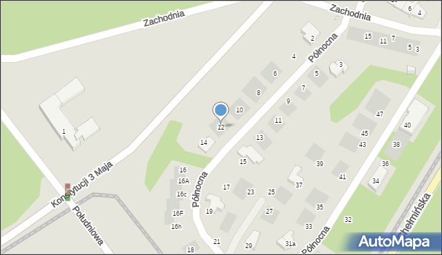 Grudziądz, Północna, 12, mapa Grudziądza