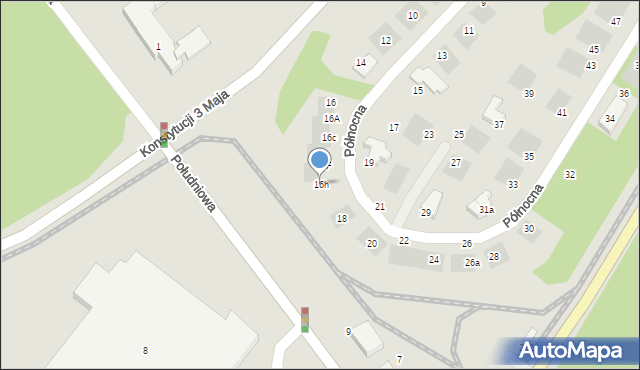 Grudziądz, Północna, 16h, mapa Grudziądza