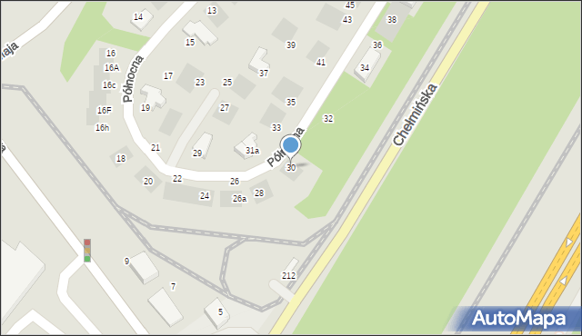 Grudziądz, Północna, 30, mapa Grudziądza