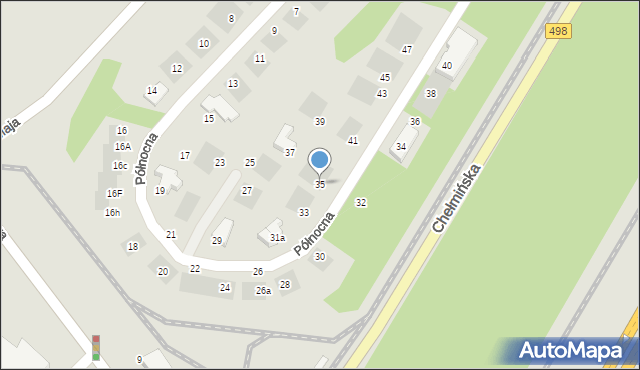 Grudziądz, Północna, 35, mapa Grudziądza