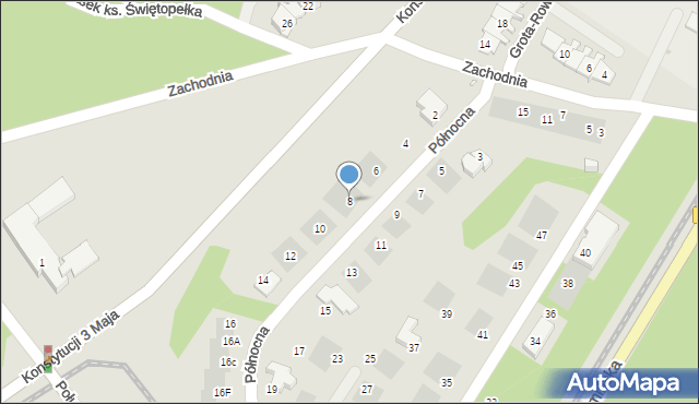 Grudziądz, Północna, 8, mapa Grudziądza