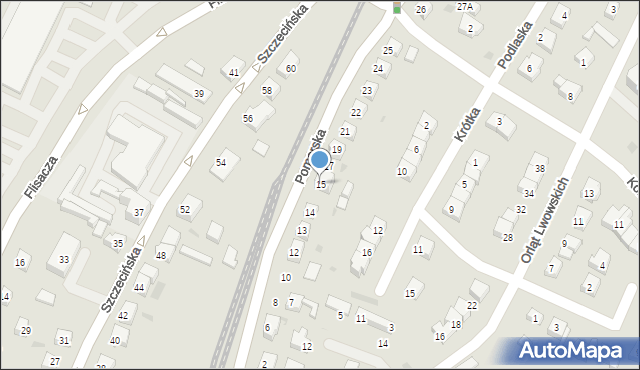 Gryfino, Pomorska, 15, mapa Gryfino