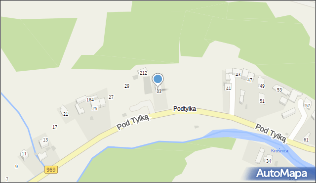 Grywałd, Pod Tylką, 33A, mapa Grywałd