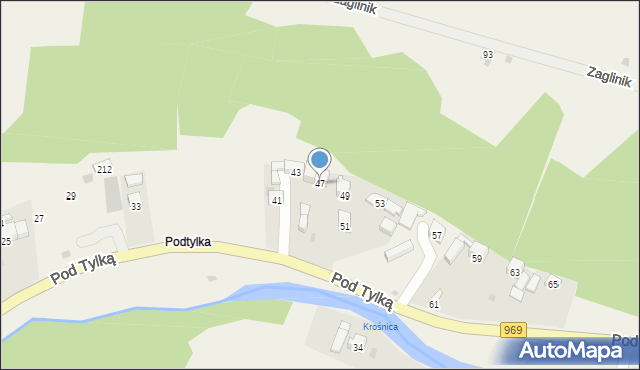 Grywałd, Pod Tylką, 47, mapa Grywałd